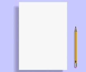 A4 mockup with pencil vector