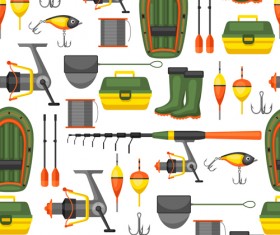fishing elements seamless pattern vector 02