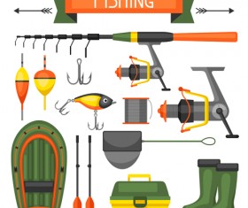fishing supplies vector illustration vector 01