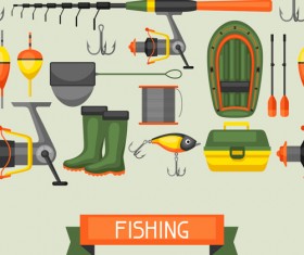 fishing supplies vector illustration vector 02