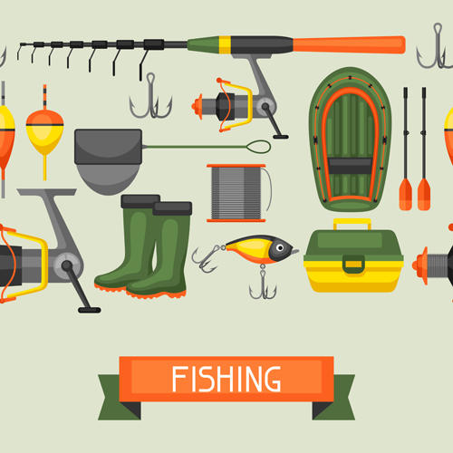 fishing supplies vector illustration vector 02