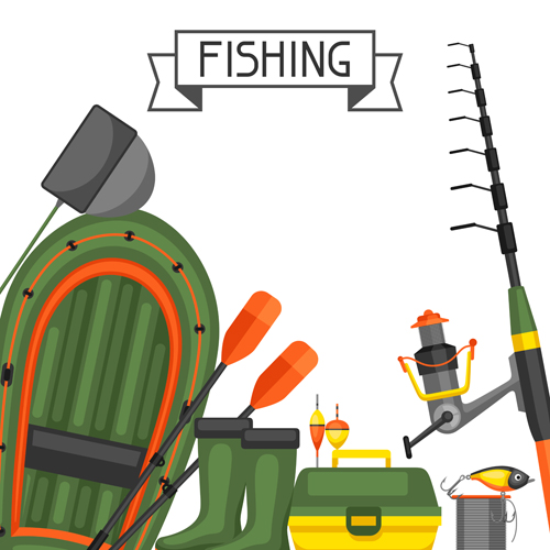 fishing supplies vector illustration vector 03