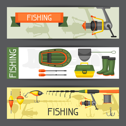 fishing supplies vector illustration vector 07