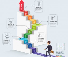 ladder with business template vector 03