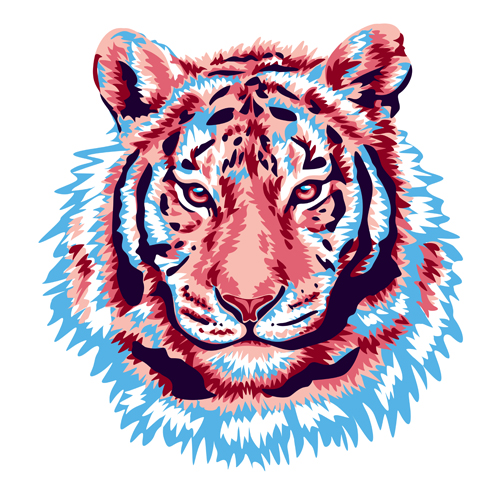 pink tiger vector
