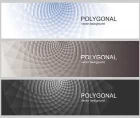 polygonal with abstract banners vector 01