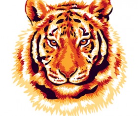 red tiger vector