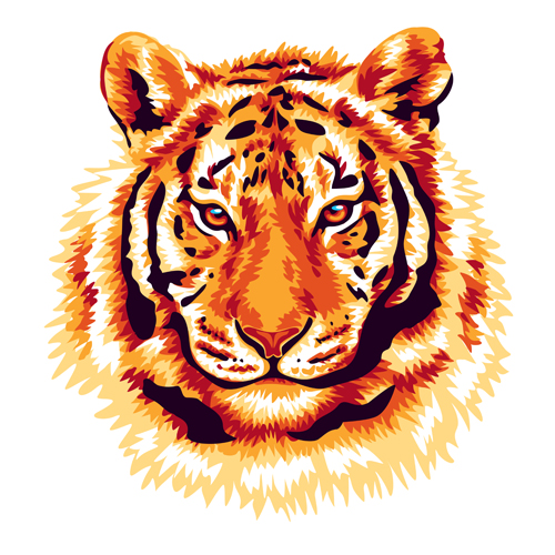 red tiger vector