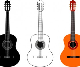 3Kind colored guitar vector