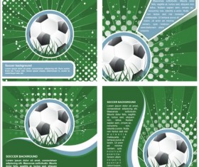 4 Kind soccer background set vector