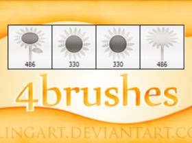 4 Kind sunflowers brushes
