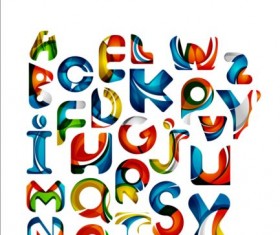 Abstract colored alphabets vectors