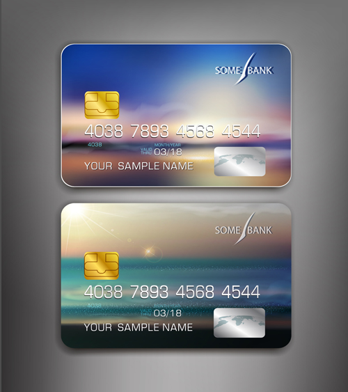 Abstract credit cards template vector 03