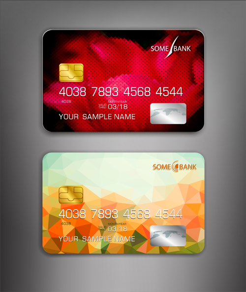 Abstract credit cards template vector 05