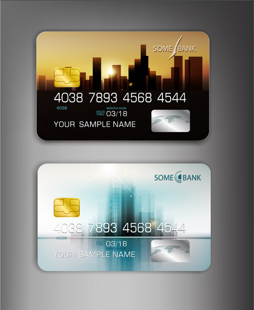 Abstract credit cards template vector 06