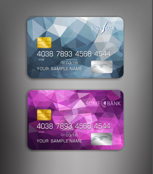 Abstract credit cards template vector 07