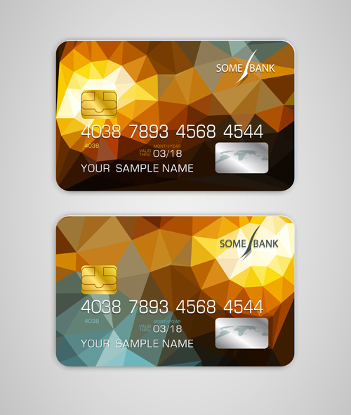 Abstract credit cards template vector 08