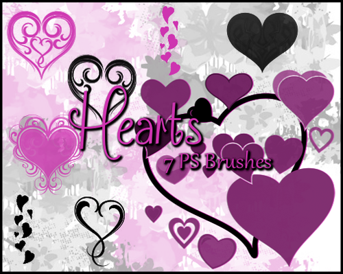 Abstract hearts PS brushes