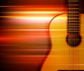 Abstract music background with acoustic guitar vector