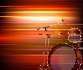 Abstract music background with drum kit vector