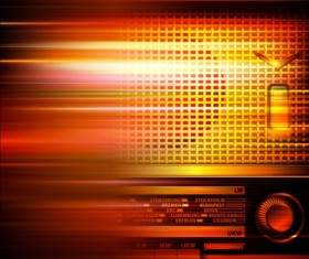 Abstract music background with retro radio vector