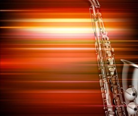 Abstract music background with saxophone vector