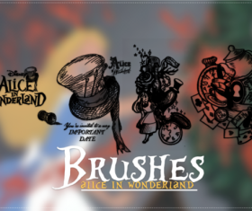 Alice with wonderland photoshop brushes