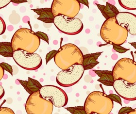 Apple seamless pattern vintage vector
