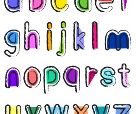 Artistic small alphabet vector material