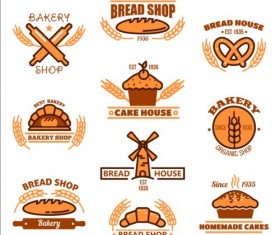 Bakery and pastry shop labels vector 01