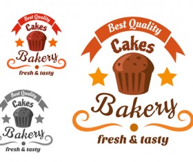 Bakery and pastry shop labels vector 04