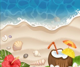 Beach with sea and summer holiday background 01