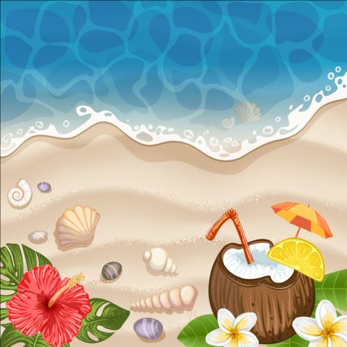 Beach with sea and summer holiday background 01