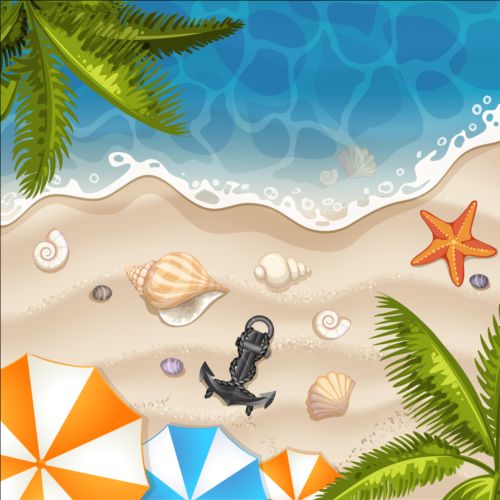 Beach with sea and summer holiday background 05