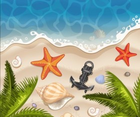 Beach with sea and summer holiday background 06
