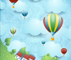 Beautiful countryside scenery cartoon vector 08