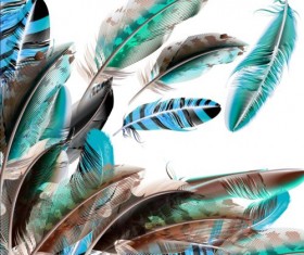 Beautiful feathers art background vector 07