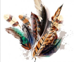 Beautiful feathers art background vector 09