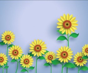 Beautiful sunflower vector material