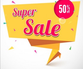 Big sale origami labels vectors 01