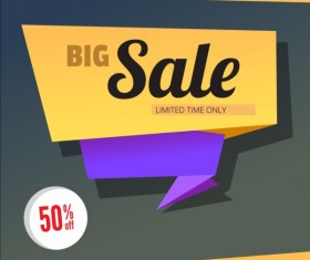 Big sale origami labels vectors 02