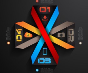 Black Infographics creative vector set 09