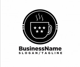 Black coffee logos design vector 01