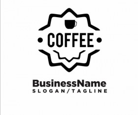 Black coffee logos design vector 03