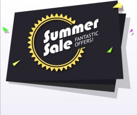 Black with yellow summer sale background vector 01