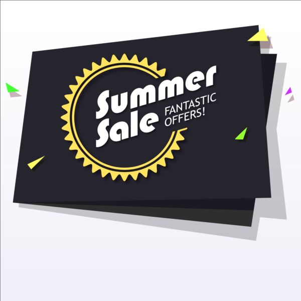 Black with yellow summer sale background vector 01