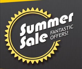 Black with yellow summer sale background vector 02