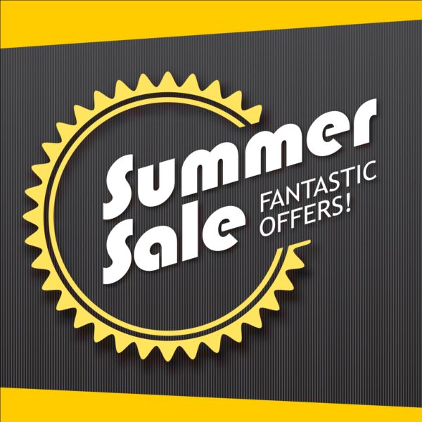 Black with yellow summer sale background vector 02