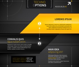 Black with yellow tech infographic vector 06