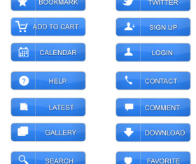 Blue Website Buttons set